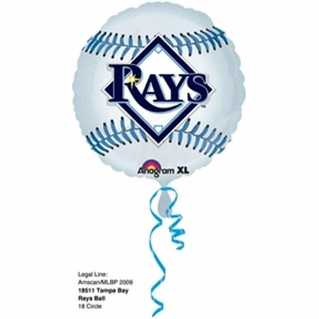 GOLDENGIFTS 18 in. Tampa Bay Rays Foil Flat Balloon 18 in. GO3588501